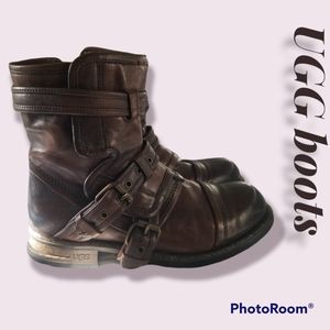 Beautiful leather moto UGGs with buckles